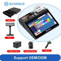 Système de point de vente Android tout-en-un Scangle OEM avec imprimante 80 mm pour caisse enregistreuse de restaurant
