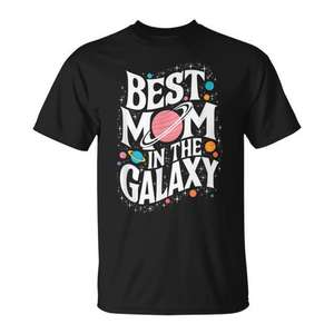 Camiseta Best Mom In The Galaxy de manga corta con cuello redondo, unisex, para adultos, con estampado digital, regalo para el día de la madre - Product Image 1