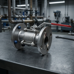 Vanne à bille à passage complet en acier au carbone CF8 CF8M 1/4"-4" 150 #   Robinet à levier industriel à brides BSP NPT pour eau, huile et gaz - Product Image 1