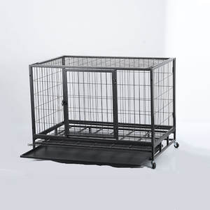 सभी आकार भारी शुल्क धातु कुत्ते क्रट लक्जरी छोटे पालतू पिंजरे दो दरवाजे टिकाऊ तार हटाने योग्य पहियों स्टील प्लास्टिक वाहक पशु - Product Image 3