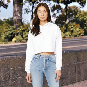 Sweat-shirt à capuche en coton tricoté pour femmes, couleur unie, col rond, style formel, été - Product Image 2