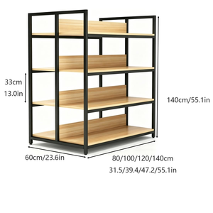 OEM Custom Best-Quality Snack <b>Shelves</b> in Steel and Wood Combination for Supermarket Retail Stores Display - Product Image 3