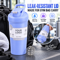 Gourde isotherme shaker en acier inoxydable sans BPA, mélangeur de protéines isolé pour la salle de sport, les activités de plein air et les voyages, 24 oz