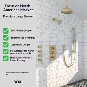 Cross-border 8-inch Concealed Lifting Rod Handheld <b>Shower</b> Dual <b>Shower</b> Head Zinc Nozzle <b>System</b> Top Spray Chrome Hotel Use BXW-017 - Product Image 4