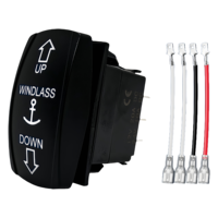 Interrupteur à bascule pour guindeau d'ancre 12V 3 voies (ON)-OFF-(ON) interrupteur à bascule momentané à 4 bornes pour bateau marin RV UTV