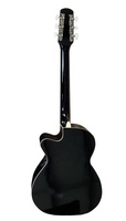 China Aiersi Brand Wholesale Cutaway Shape OEM ODM Black Color Acoustic Guitar 6 Steel Strings Musical Instrument