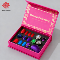 Kit de faux ongles de luxe Baoren, emballage biodégradable respectueux de l'environnement, ongles à presser, vernis à ongles, boîtes de présentation d'huiles à ongles