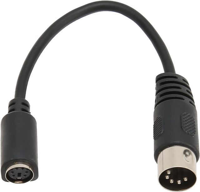 6 Inch DIN5 Male to Mini DIN6 PS/2 Female Keyboard Adapter Converter Cable Cord DIN5 5 Pin to MDIN6 6 Pin M/F for PC Mac Linux