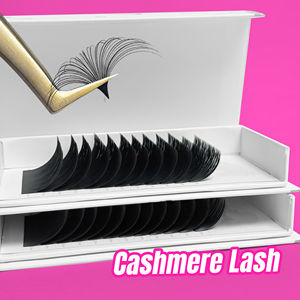 Extension ciglia in cashmere morbido 0.02 0.03mm CD Curl, confezione personalizzata, velluto opaco, facili da applicare, vassoi per extension ciglia volume. - Product Image 1