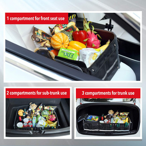 Premium Heavy Duty <b>Car</b> Trunk <b>Organizer</b> with Detachable Leakproof Cooler Bag - Foldable Multi-Compartment SUV Cargo Storage Box - Product Image 3