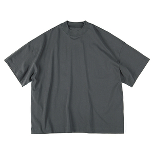 New Fashion Mock Neck Plain Blank T Shirts Men's <b>Drop</b> Shoulder Plus Size Tshirt Wholesale 100 Cotton Oversize <b>Box</b> Tee Shirt Men - Product Image 5