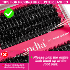 Kit di Extension Ciglia Fai-da-Te Voluminose e Morbide, Ciglia <span class=keywords><strong>a</strong></span> Ciuffetti <span class=keywords><strong>Pre</strong></span>-Tagliate con Banda Sottile - Product Image 3