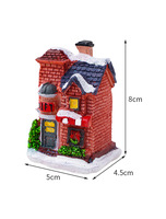 Aldea Navideña en Miniatura con Luces LED, Edificios de Resina Cubiertos de Nieve, Iglesia, Cabaña, Comedor, Decoración Navideña para Mesa