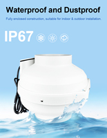 Ventilateur à flux mixte à grande capacité pour radon, 6 pouces, 650 m³/h, ventilateur industriel, extracteur d'air domestique, extracteur d'air pour serre, DCFAIR RF-160W2 AC