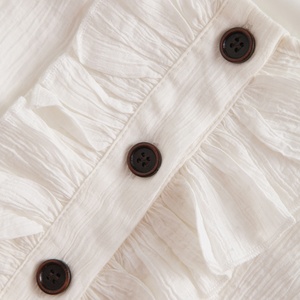 Robe moulante blanche à volants avec logo personnalisé, robe vintage élégante et fine pour femmes, robe de soirée longue d'été boutonnée pour le bureau pour femmes - Product Image 4