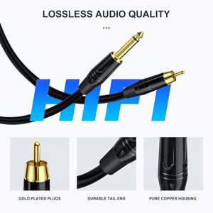 <span class=keywords><strong>Cable</strong></span> de Audio Estéreo de Alta Resistencia con Conectores TS de 2x6.35mm Chapados en Oro sobre Carcasa de Zinc a Doble <span class=keywords><strong>RCA</strong></span>, <span class=keywords><strong>Cable</strong></span> de 1/4 a <span class=keywords><strong>RCA</strong></span> - Product Image 5
