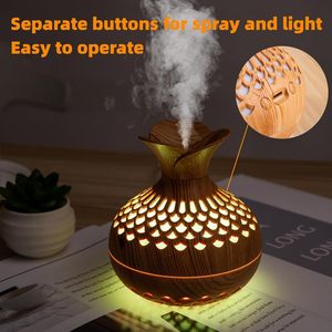 Difusor de Aceites Esenciales Ultrasónico de Sobremesa con 7 Colores Cambiantes, Humidificador de Aire con Luces LED de Grano de Madera, Silencioso, Venta al por Mayor - Product Image 5