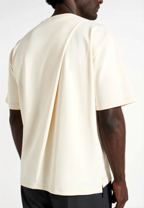 T-shirt da <span class=keywords><strong>uomo</strong></span> in misto cotone, vestibilità rilassata, casual, girocollo classico, orlo plissettato con spacco, taglie forti fino alla 5XL - Product Image 3