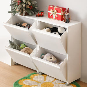 Meuble de rangement multi-niveaux sur pied pour salon, avec tiroirs pour snacks et jouets pour bébé, doté de roulettes - Product Image 2