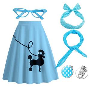 Robe de <span class=keywords><strong>cocktail</strong></span> vintage rockabilly pour femme, style années 50, jupe bouffante, costume avec accessoires YTHC-001 - Product Image 4