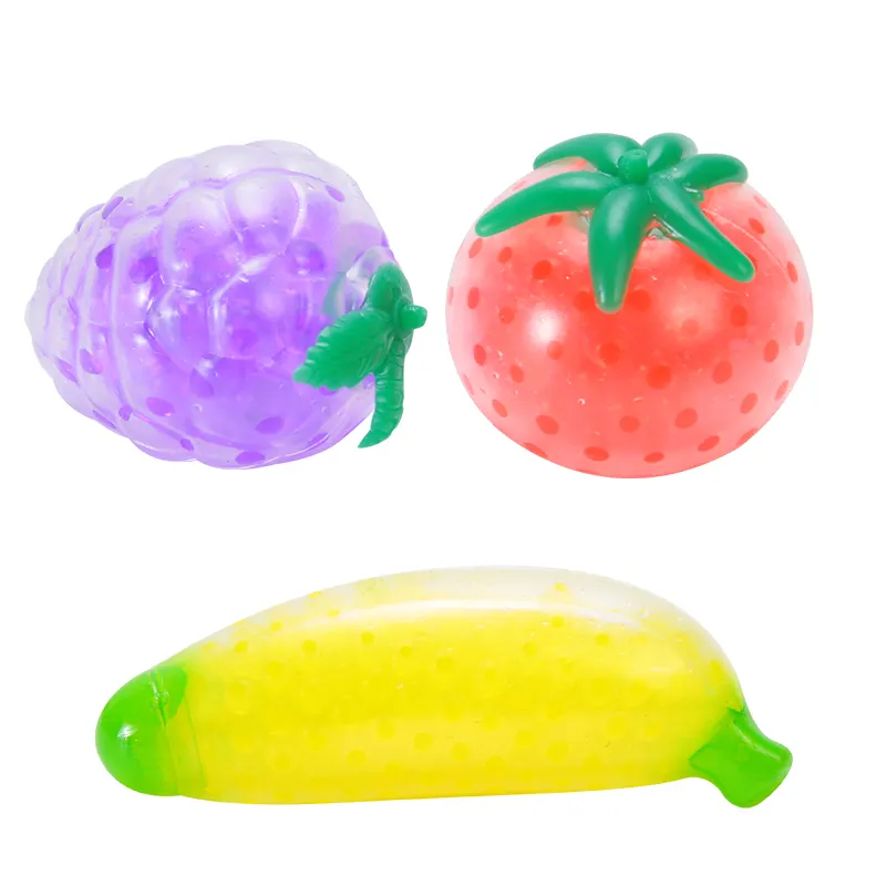 Hot Sensory Tpr Waterbeads Banana Strawberry Squeeze Fruit Fidget Anti Stress Ball Toy For Kids