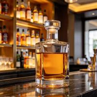 Bouteille à liqueur en verre transparente carrée de haute qualité, prix d'usine, 750 ml, bouteille à whisky vide à fond épais, provenant d'une usine chinoise