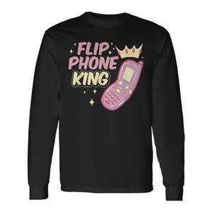 <b>90s</b> Classic Aesthetic Flip Phones Vintage Clamshell Phone Long Sleeve <b>T</b>-<b>Shirt</b> PromotionalT - Product Image 1