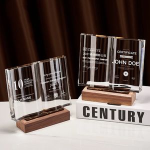 Plaques en bois personnalisées ADL Classic avec logo, trophées de <span class=keywords><strong>livre</strong></span>, récompenses, verre cristal imprimé UV, gravure laser, modè<span class=keywords><strong>le</strong></span> souvenir, thème amour - Product Image 2