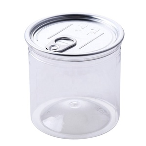 280 500 650 750 ml Pop Top Transparenter Kunststoff Leer Einfach Öffnen Pull Ring Deckel Gläser End verpackung Thunfisch Haustier Dosen Für Lebensmittel konserven