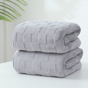 ชุดผ้าขนหนูคอรัลฟลีซ ผ้าขนหนูหนานุ่ม ไม่เป็นขุย แห้งเร็ว ผ้าเช็ดหน้าทอสีพื้น สำหรับใช้ในบ้านและว่ายน้ำ - Product Image 4