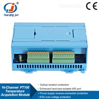 Module d'acquisition de température Huaqingjun 16 canaux RS485 LAN PT100 MODBUS RTU Modbus TCP pour capteurs de résistance thermique PT100
