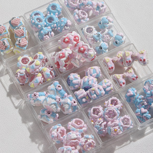 색상 귀여운 아크릴 손으로 그린 비즈 DIY 수제 팔찌 휴대 전화 체인 페르시 보석 액세서리 재료 - Product Image 1