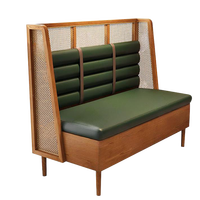 Table et chaises carrées en bois massif très vendues, mobilier de café, canapé en cuir PU, mobilier de restaurant commercial
