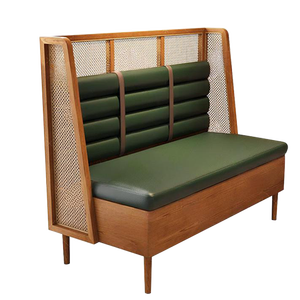 Sıcak Satış Kare Masif Ahşap Masa ve Sandalye Kahve Dükkanı Mobilyası PU Deri Kanepe Koltuk Ticari Restoran Mobilyası - Product Image 6