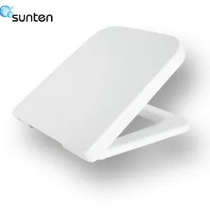 SU009 Square Soft Close fácil de limpiar fácil de instalar Ajuste rápido duroplast UF cubierta de asiento de inodoro antibacteriano