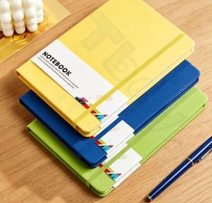 New Gift A4 Promotional A5 A6 Embossed Logo Leather <b>Notebook</b> <b>Dotted</b> Inner Page Binding Elastic Strap for Business - Product Image 2