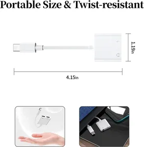 Adaptateur audio USB C vers 3,5 mm 2 en 1, prise casque de type C avec charge PD pour <span class=keywords><strong>Samsung</strong></span> Galaxy S22 S21 <span class=keywords><strong>S20</strong></span> Plus - Product Image 3
