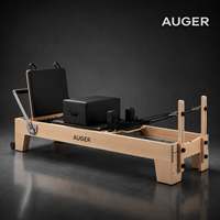 Machine de Pilates Reformer Commerciale en Bois d'Érable avec Plateforme de Saut et Boîte d'Assise pour Studio Professionnel et Salle de Sport