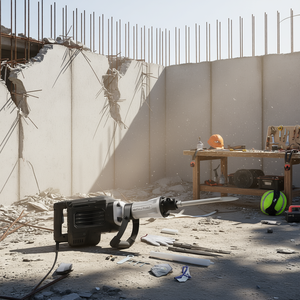 Martillo Demoledor Eléctrico de 2800W y 1200 BPM SDS MAX, Rompedor de Concreto Industrial para Demolición de Paredes, Azulejos y Cimentaciones - Product Image 2