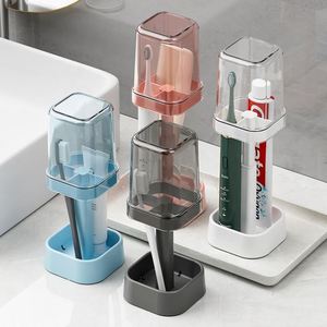 Ensemble de fournitures de vie pour dortoir étudiant : Boîte de rangement et support pour tasses, Gobelet pour brosse à dents électrique pour soins à domicile - Product Image 1