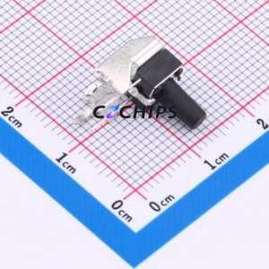 GT-TC102B-H100-L1 Tactile Switch Through hole,6.1x6.1mm Switch Single Pole Single Throw Round Button 2.5N Right Angle Insert - Product Image 1