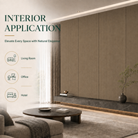 Panneau mural en charbon de bambou MORLENX, imitation bois brun chaud, pour la décoration intérieure des hôtels et villas