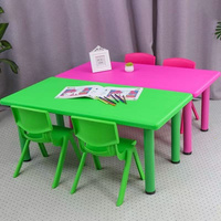 Ensemble de table et chaises en plastique pour enfants, idéal pour l'école, la maternelle, la garderie, les fêtes et les repas – Vente en gros, design moderne et coloré, motif dessin animé