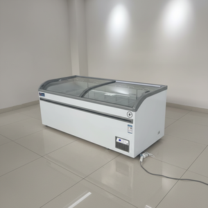 Congélateur îlot europé<span class=keywords><strong>en</strong></span> pour supermarché, à couvercle coulissant ouvert <span class=keywords><strong>en</strong></span> hauteur, pour affichage combiné d'aliments surgelés <span class=keywords><strong>en</strong></span> sac et de viande - Product Image 5