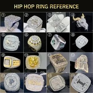Entrega rápida Iced Out Vvs Moissanite Hip Hop Ring Pass Diamond Test Emerald Cut 925 Anillos de joyería fina de plata - Product Image 4