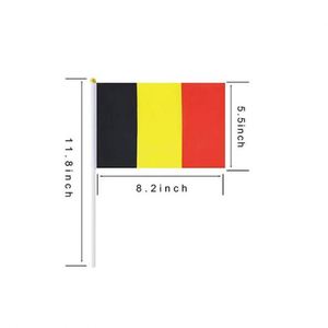 Wholesale 100% Polyester 14x21cm Black Yellow Red Belgium Hand Held Waving <b>Flag</b> - Product Image 2