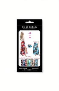 Falda Maxi de Gasa Floral para Mujer, Marca Dietrice, Cintura Elástica, Estilo Bohemio, Verano, Abertura Asimétrica, Estampado, 100% Poliéster - Product Image 1