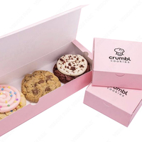Boîte d'emballage de luxe personnalisable en carton transparent pour biscuits, pâtisseries et donuts – Vente en gros