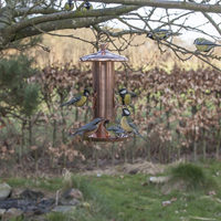 Esschert Distributeur de graines de cuivre en métal Mangeoire pour oiseaux, mangeoire pour oiseaux à noix, mangeoire pour oiseaux à boules de suif