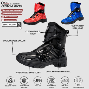 Botas de Motocicleta Personalizadas Unisex, Estilo Caballero, Impermeables, de Media Caña, para las Cuatro Estaciones, Botas de Carreras, Equipo de Viaje, Zapatos de Cuero - Product Image 2